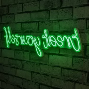 Decoratiune luminoasa LED, Treat Yourself, Benzi flexibile de neon, DC 12 V, Verde imagine