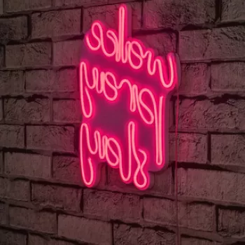 Decoratiune luminoasa LED, Wake Pray Slay, Benzi flexibile de neon, DC 12 V, Roz imagine
