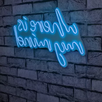 Decoratiune luminoasa LED, Where Is My Mind, Benzi flexibile de neon, DC 12 V, Albastru imagine