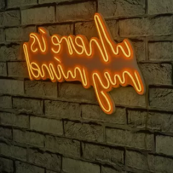 Decoratiune luminoasa LED, Where Is My Mind, Benzi flexibile de neon, DC 12 V, Galben imagine