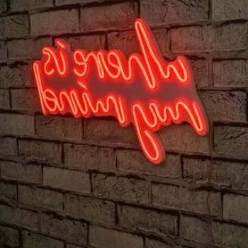 Decoratiune luminoasa LED, Where Is My Mind, Benzi flexibile de neon, DC 12 V, Rosu imagine