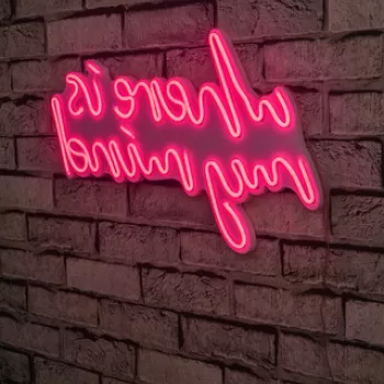 Decoratiune luminoasa LED, Where Is My Mind, Benzi flexibile de neon, DC 12 V, Roz imagine