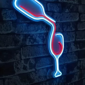 Decoratiune luminoasa LED, Wine, Benzi flexibile de neon, DC 12 V, Albastru rosu imagine