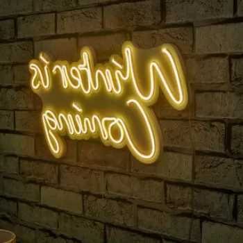 Decoratiune luminoasa LED, Winter is Coming, Benzi flexibile de neon, DC 12 V, Galben imagine