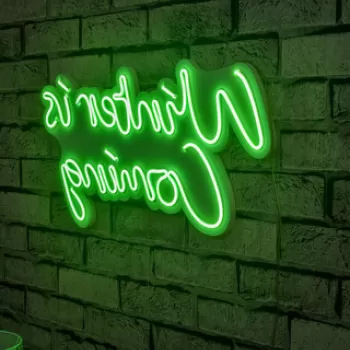 Decoratiune luminoasa LED, Winter is Coming, Benzi flexibile de neon, DC 12 V, Verde imagine