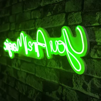Decoratiune luminoasa LED, You are Magic, Benzi flexibile de neon, DC 12 V, Verde imagine
