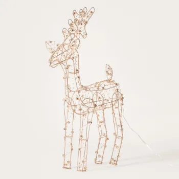 Decoratiune luminoasa ren Kaice, Homla, 38 cm, fier/plastic, auriu imagine