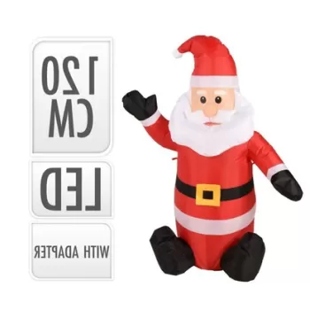 Decoratiune luminoasa Santa, H120 cm, terilena, multicolor imagine