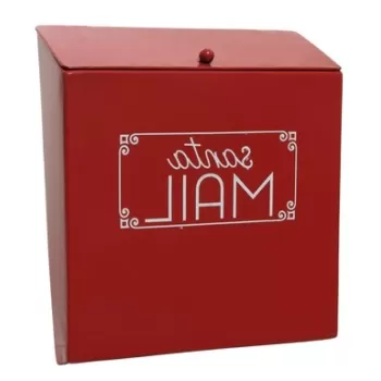 Decoratiune Mailbox, Decoris, 12.5x23x26.5 cm, metal, rosu/alb imagine