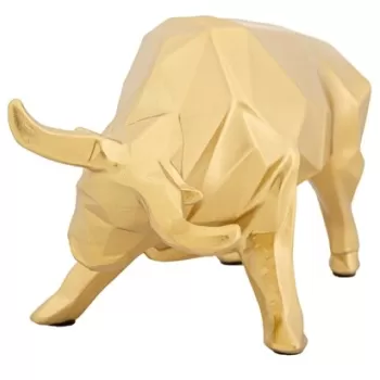 Decoratiune, Mauro Ferretti, Bull, 19.5 x 9.9 x 10.6 cm, polirasina, auriu imagine