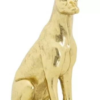 Decoratiune, Mauro Ferretti, Dog, 20 x 12.5 x 33 cm, polirasina, auriu imagine