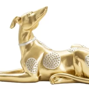 Decoratiune, Mauro Ferretti, Dog, 32.2 x 9.5 x 18.3 cm, polirasina, auriu imagine