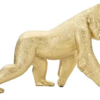 Decoratiune, Mauro Ferretti, Gorilla Front, 29.7 x 11.5 x 21.8 cm, polirasina, auriu imagine
