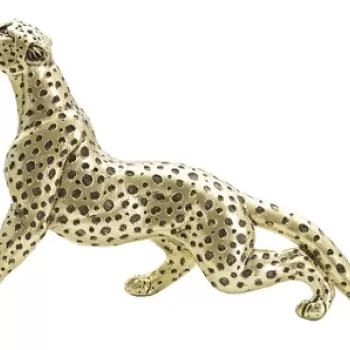 Decoratiune, Mauro Ferretti, Leopard, 33 x 7.7 x 19.5 cm, polirasina, auriu/negru imagine