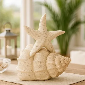 Decoratiune, Mauro Ferretti, Star Fish, 18x13x21.2 cm, polirasina, bej imagine