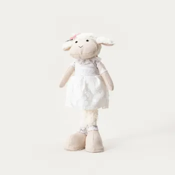 Decoratiune miel cu rochie Koovis, Homla, 17x12x37 cm, poliester, bej/alb imagine