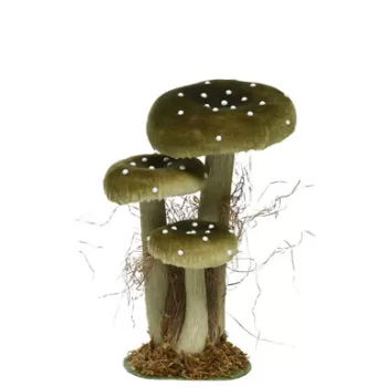 Decoratiune Mushroom, Decoris, 14x18x26 cm, poliester, verde imagine