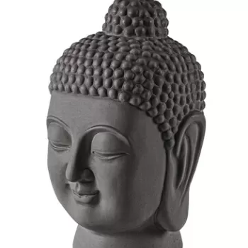 Decoratiune Pattaya Buddha Head, Bizzotto, 22.5x21x35.5 cm, antracit imagine