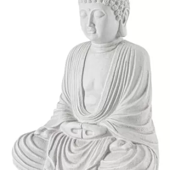 Decoratiune Pattaya Buddha Seated, Bizzotto, 33.5x25x42 cm, alb imagine