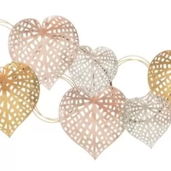 Decoratiune pentru perete, Mauro Ferretti, Hearts, 91 x 2.5 x 39.5 cm, fier, multicolor imagine