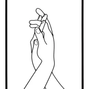 Decoratiune pentru perete, Mauro Ferretti, Simply Hands, 40 x 1 x 55 cm, fier, negru imagine