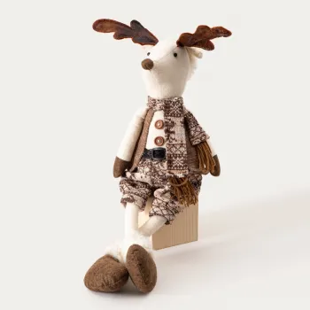 Decoratiune Ren Latest, Homla, 69 cm, poliester, maro/alb imagine