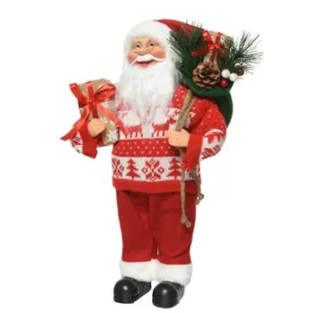 Decoratiune Santa w giftbag, Decoris, 25x15x45 cm, acril, multicolor imagine