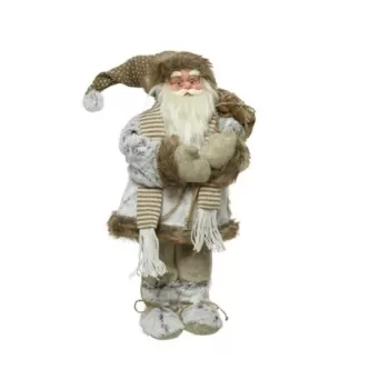 Decoratiune Santa w scarf, Decoris, H60 cm, poliester, maro imagine