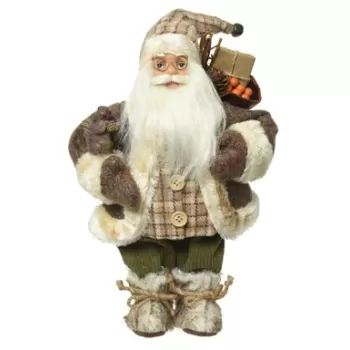 Decoratiune Santa w squirrel, Decoris, 8x15x30 cm, poliester, maro imagine