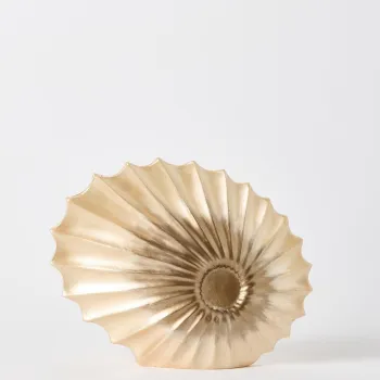 Decoratiune, Seashell, 8x24x26 cm, Poliester, Crem imagine