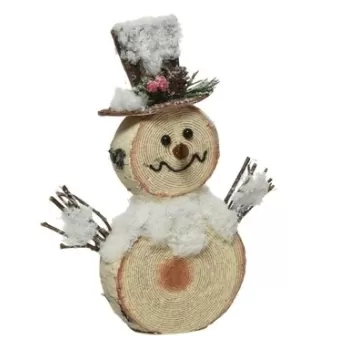 Decoratiune Snowman bark look, Decoris, 4x20x24 cm, spuma, multicolor imagine