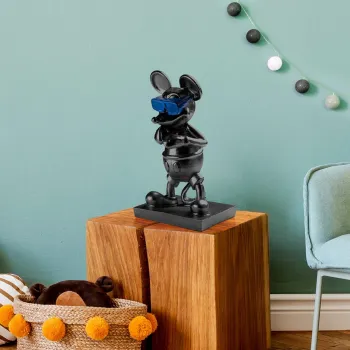 Decoratiune, Souris-4, 18x32x12 cm, Poliester, Negru/Albastru imagine