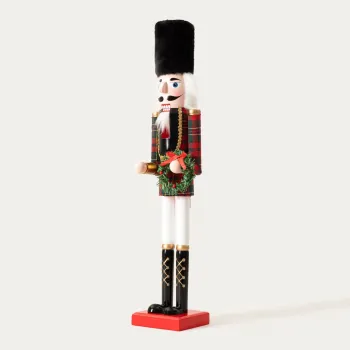 Decoratiune Spargatorul de nuci cu trestie Nutcracker, Homla, 50 cm, lemn, multicolor imagine