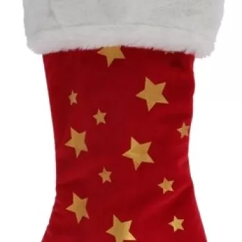 Decoratiune Stocking, H45 cm, poliester, rosu imagine