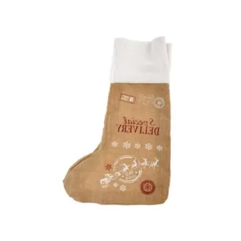 Decoratiune Stocking top white, 90 x 35 cm, iuta imagine