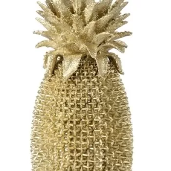 Decoratiune Surabaya Ananas, Bizzotto, 24.5 x 24 x 49.5 cm, polirasina, auriu imagine