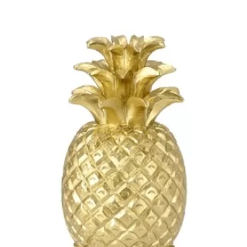 Decoratiune Surabaya Ananas, Bizzotto, O 17 x 30 cm, polirasina, auriu imagine