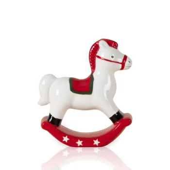 Decoratiune, SUS0126, 10x4x11 cm, Ceramica, Rosu/Alb imagine