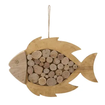 Decoratiune suspendabila Fish, Mauro Ferretti, 42.5x2x28.5 cm, lemn de tanoak/placaj, natural imagine