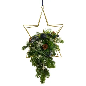 Decoratiune suspendabila Star, Everlands, D27x45 cm, PVC/metal, verde imagine