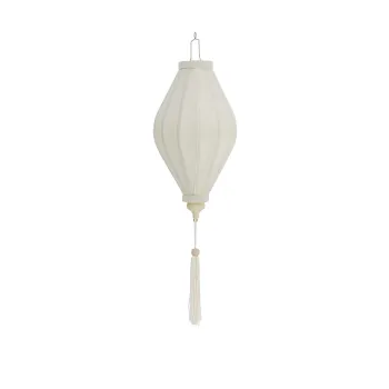 Decoratiune suspendata, Bloomingville, Pomp, 20x39 cm, poliester/bambus, alb imagine