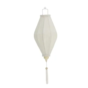 Decoratiune suspendata, Bloomingville, Pomp, 26x50 cm, poliester/bambus, alb imagine