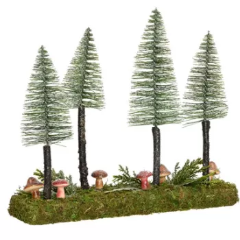 Decoratiune Tree and mushroom, Decoris, 8x28x30 cm, muschi imagine