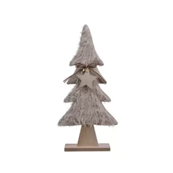 Decoratiune Tree faux fur on base, Decoris , 5x16x44 cm, MDF, bej imagine