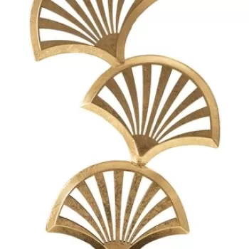 Decoratiune Triple Leaf, Mauro Ferretti, 3.5x10x44 cm, fier, auriu imagine
