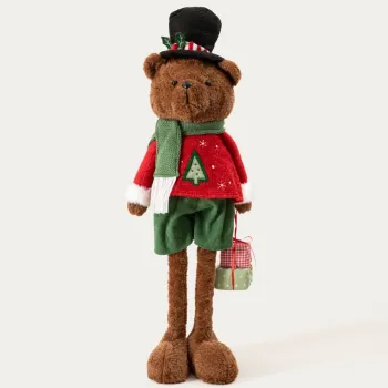 Decoratiune ursulet Nikx, Homla, 47 cm, poliester/metal/lemn, multicolor imagine