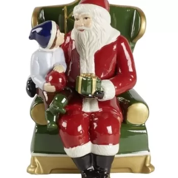Decoratiune, Villeroy & Boch, Christmas Toys Santa on armchair, 10 x 10 x 15 cm, portelan, pictat manual imagine