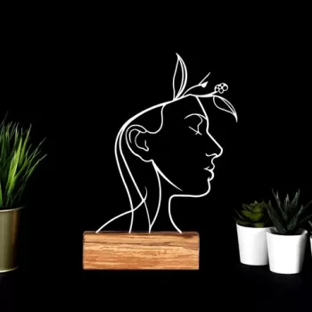Decoratiune, Woman, 17x32x3.5 cm, Metal, Alb imagine