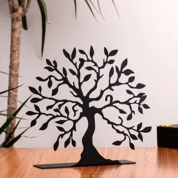 Decoratiune, Wood, 21x14 cm, Metal, Negru imagine