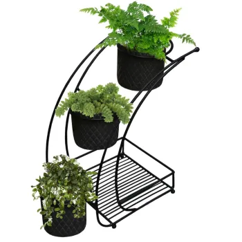 Decorative Jardiniere, SEH, 19x19x37 cm, Negru imagine